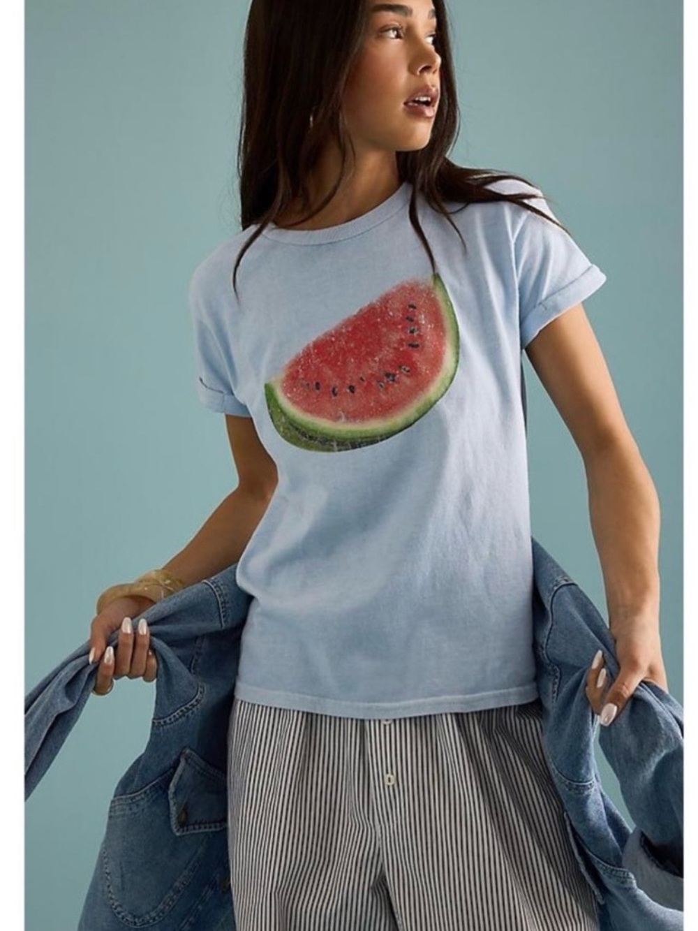 Anthropologie watermelon tee